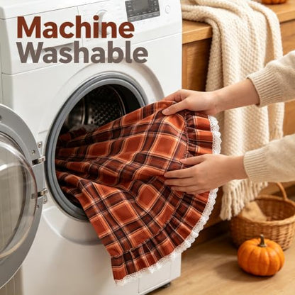 Fall Plaid Oven Skirt for Stove Cover - Farmhouse Kitchen Decor
