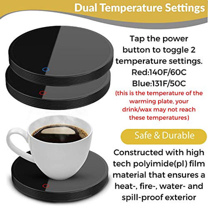 Coffee Mug Warmer for Desk - Electric Coffee Mug Warmer, Coffee Cup Warmer For Desk, Tea Cup Warmer For Desk, Coffee Hot Plate, Candle Heater Candle Melter Heated Gift - 2-Settings, 120F-140F (NO Mug)