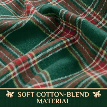 Softalker Christmas Checkered Tablecloth - Green Plaid, 54 x 80 Inch Rectangle