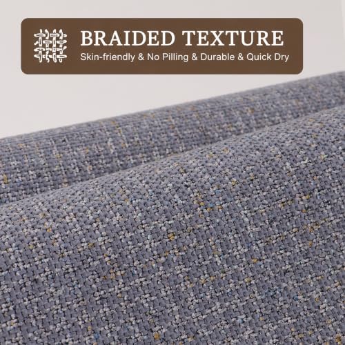 Grey Ultra Thin Chenille Bath Rug Set - Absorbent Runner Bathroom Mats, 1.5x2 ft & 1.5x2.75 ft Variations