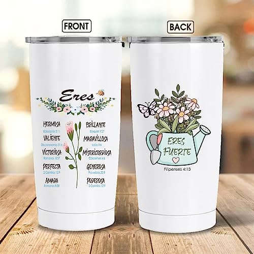 Religious Christian Tumbler in Spanish - Inspirational Gift for Women, Mom, Girlfriend, Sister - 20 Oz