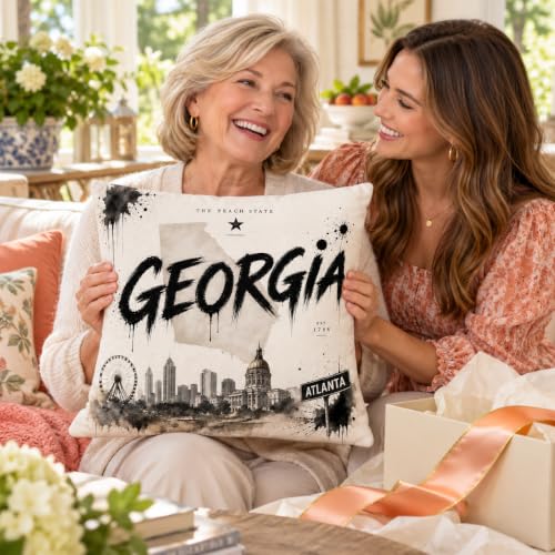 Georgia Throw Pillow 18x18 Inch with Insert - Velvet Decorative Accent for Sofa Bed Couch