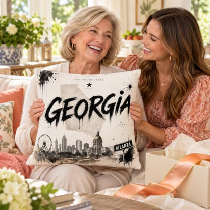Georgia Throw Pillow 18x18 Inch with Insert - Velvet Decorative Accent for Sofa Bed Couch