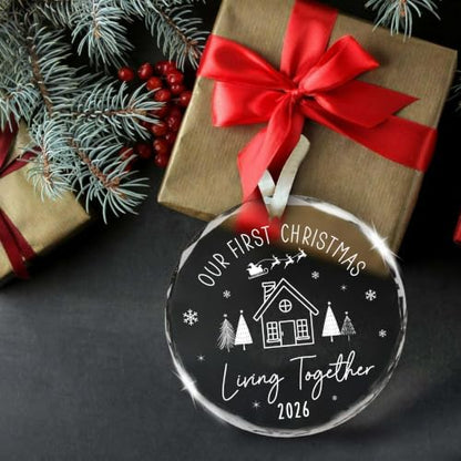Our First Christmas Living Together Glass Ornament - Chris2026