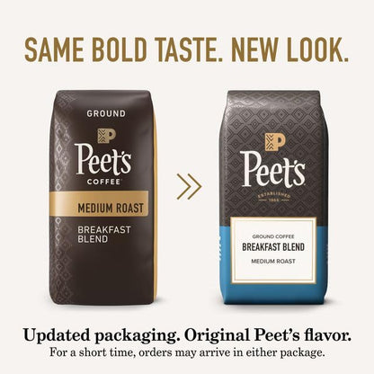 Peet's Coffee Medium Roast Ground Coffee - 100% Arabica Breakfast Blend, 28 Ounce Bag