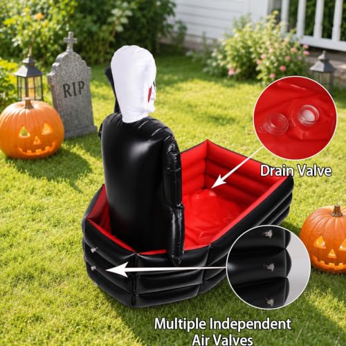 Skeleton Halloween Ice Bucket Inflatable Cooler for Drinks - Large Capacity, Indoor Outdoor Party Decor