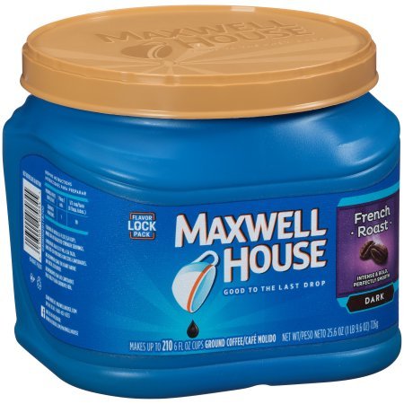 Maxwell House French Dark Roast Ground Coffee, 25.6 OZ (726g) Tub