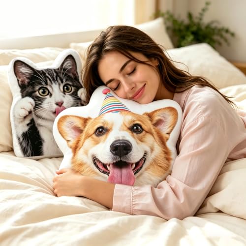 Pet Pillow - Custom Dog, Cat or Face Photo Personalized Cushion - Pet Lover Gift