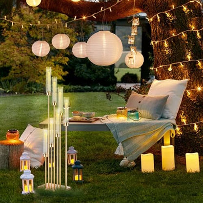 Gold Floor Candle Holder Set with 7 Arms - Tall Metal Candelabra for Weddings & Decor