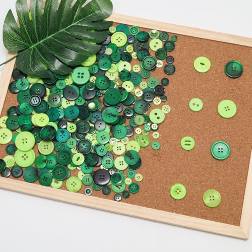 Green Resin Buttons - Assorted Round Craft Buttons 600 Pieces