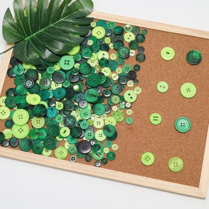 Green Resin Buttons - Assorted Round Craft Buttons 600 Pieces