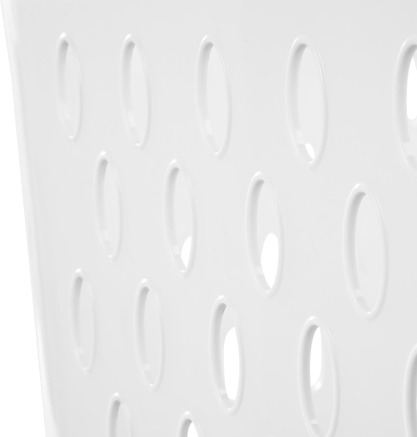 Skiennix Extra Large Plastic Laundry Basket - 2.7 Bushel Capacity with 2 Carry Handles | White