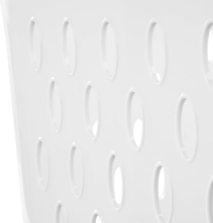 Skiennix Extra Large Plastic Laundry Basket - 2.7 Bushel Capacity with 2 Carry Handles | White