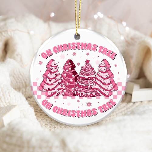 Pink Christmas Tree Ornament - Cute Holiday Decor for Girls & Cookie Lovers