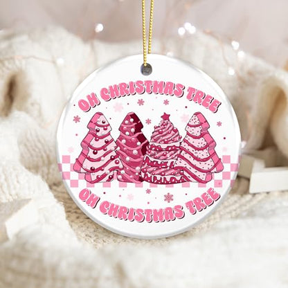 Pink Christmas Tree Ornament - Cute Holiday Decor for Girls & Cookie Lovers