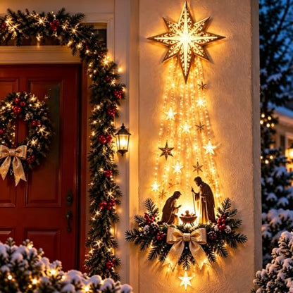 Lighted Nativity Wall Decor - Bethlehem Star of Faith, 1PCS