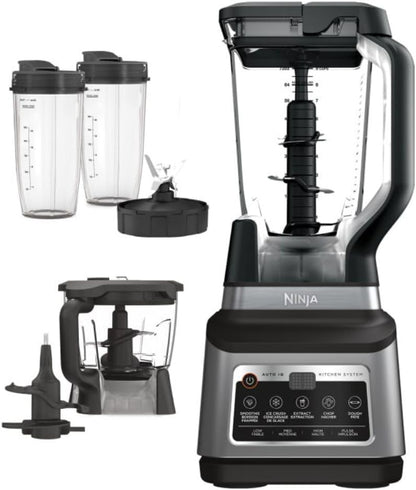 Ninja BN801 Professional Plus Kitchen System - 1400W Auto IQ Technology | Gray (Renewed)