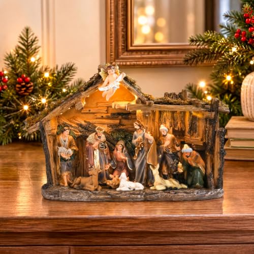 Nativity Scene Lighted Christmas Village Set - Indoor Holiday Decor - Variation of THIS listing