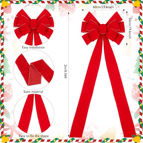 Norme Red Giant Christmas Tree Topper Bow Decor Set - 2 Pieces