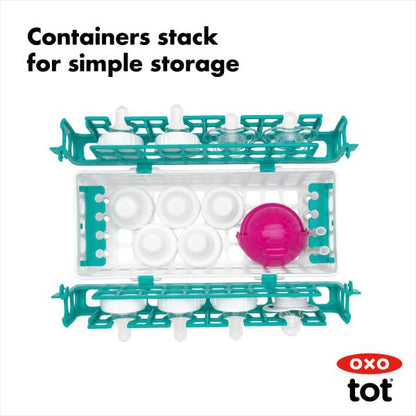 OXO Tot Dishwasher Basket for Bottle Parts & Accessories, Teal, 1 Count (Pack of 1)