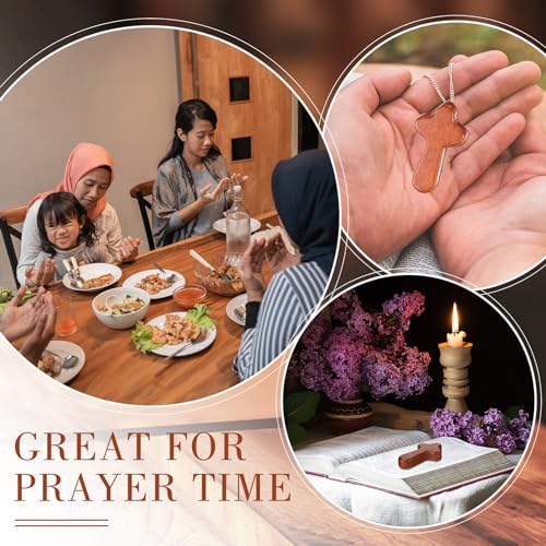 Mini Wooden Prayer Cross Set - Coffee Color, 200 Pieces Christian Gifts for Baptism & Communion