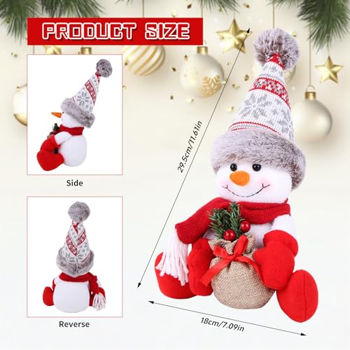Christmas Snowman Decorations 2 Pack - Indoor Holiday Ornaments for Home & Gift