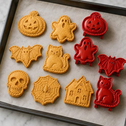 Halloween Mini Pie Mold Set with Sealer - Red Variation - Holiday Baking Tools