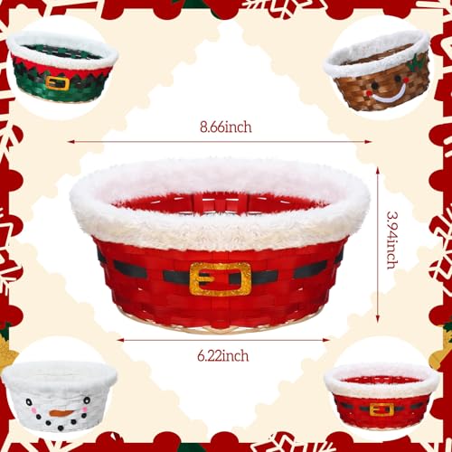 Youyole Classic Christmas Gift Basket Set - Woven Bamboo Santa Gingerbread Snacks