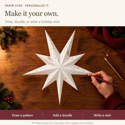 Paper Star Lantern 2 Pack - Hanging Christmas & Holiday Decor Lights