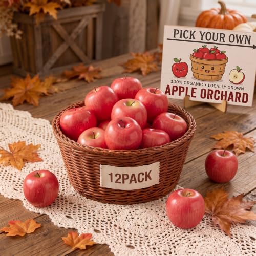 Artificial Red Apples 12-Pack for Home Decor and Events