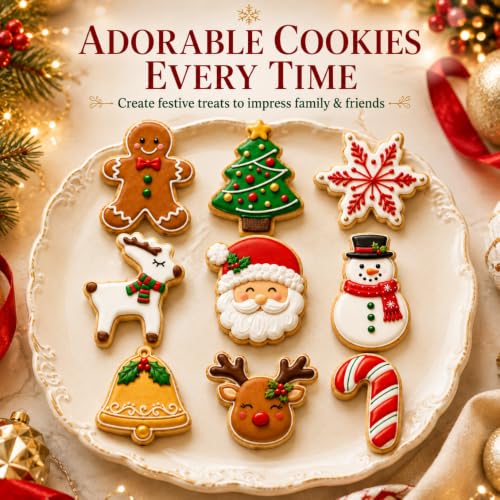 9-Piece Stainless Steel Christmas Cookie Cutter Set for Baking & Decorations