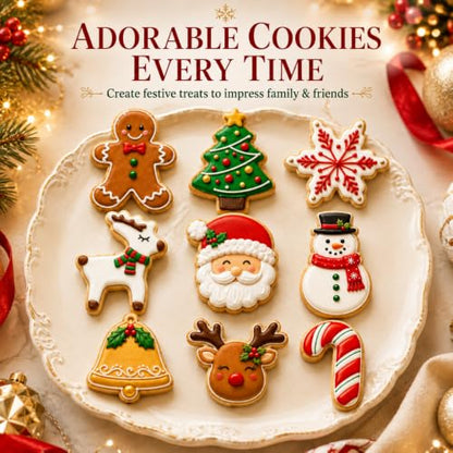 9-Piece Stainless Steel Christmas Cookie Cutter Set for Baking & Decorations