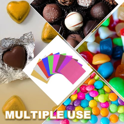 Blue 6x6 Inch Foil Candy Wrappers Fine Grid Pack of 100