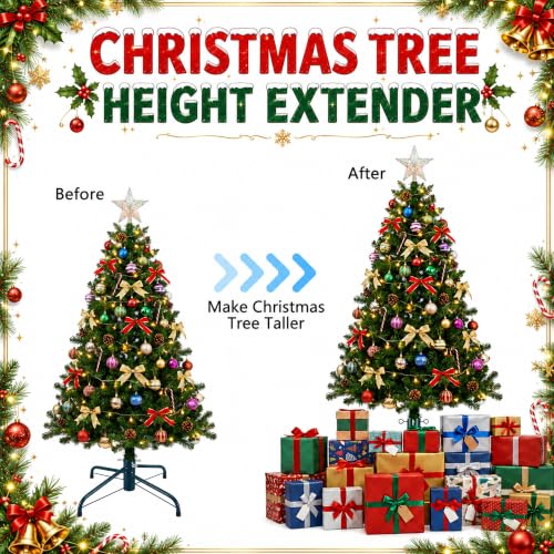 19-Inch Adjustable Christmas Tree Height Extender Kit with Tree Stand