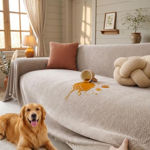 VOIR Waterproof Couch Cover for Dogs Small Loveseat - Warm Mocha, Washable