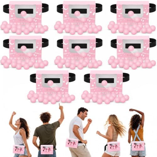 Pink Heart Baby Shower Swing Shaking Balls Activity Set for 8 Players - Pink Variation