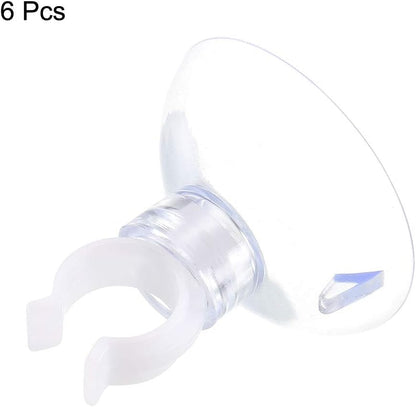 Uxcell Aquarium Suction Cup Clips - Airline Tube Holders for Fish Tank | Clear 10mm, 6 Pcs