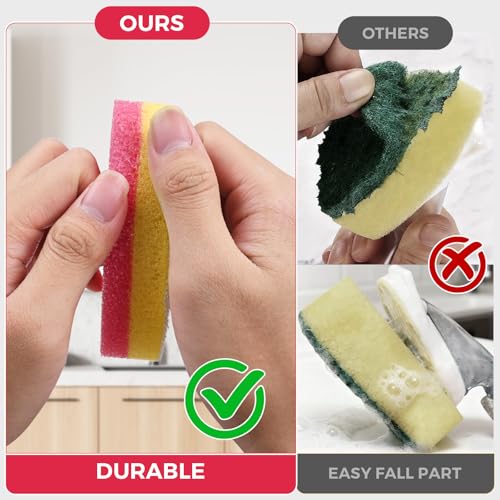 10 Pack Sponge Refills for Scrub Daddy Dish Wand - Upgraded Material