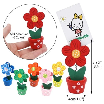 Bingo Ticket Holder Set - Wooden Flower Clip Holders for Cards Notes Photos