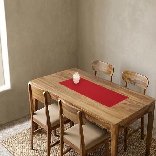 Solino Home 100% Pure Linen Red Table Runner 14x36 in Hemstitch - Variation of THIS listing