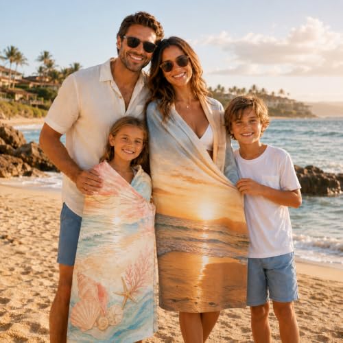 Personalized Beach Towel with Photo and Name - 30x60 Custom Beach Towel - 1 Photo Variation