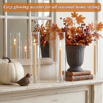 10Pcs Hurricane Glass Candle Holders for Indoor Outdoor Decor