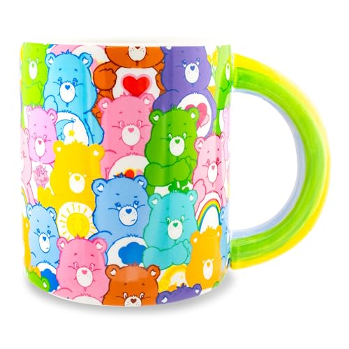 Care Bears Ceramic Mug with Rainbow Handle - 20 Ounces Fun Kitchen Drinkware
