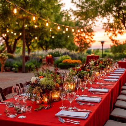 Red Rectangular Tablecloth 70 x 120 Inches - 6 Pack Polyester Cover