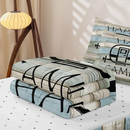 Kids Full Size Zipper Bedding Set with Comforter & Fitted Sheet - Blue Black