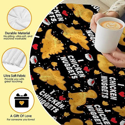 Chicken Nugget Blanket for Teens - Ultra Soft Dino Food Throw Blanket 60x50