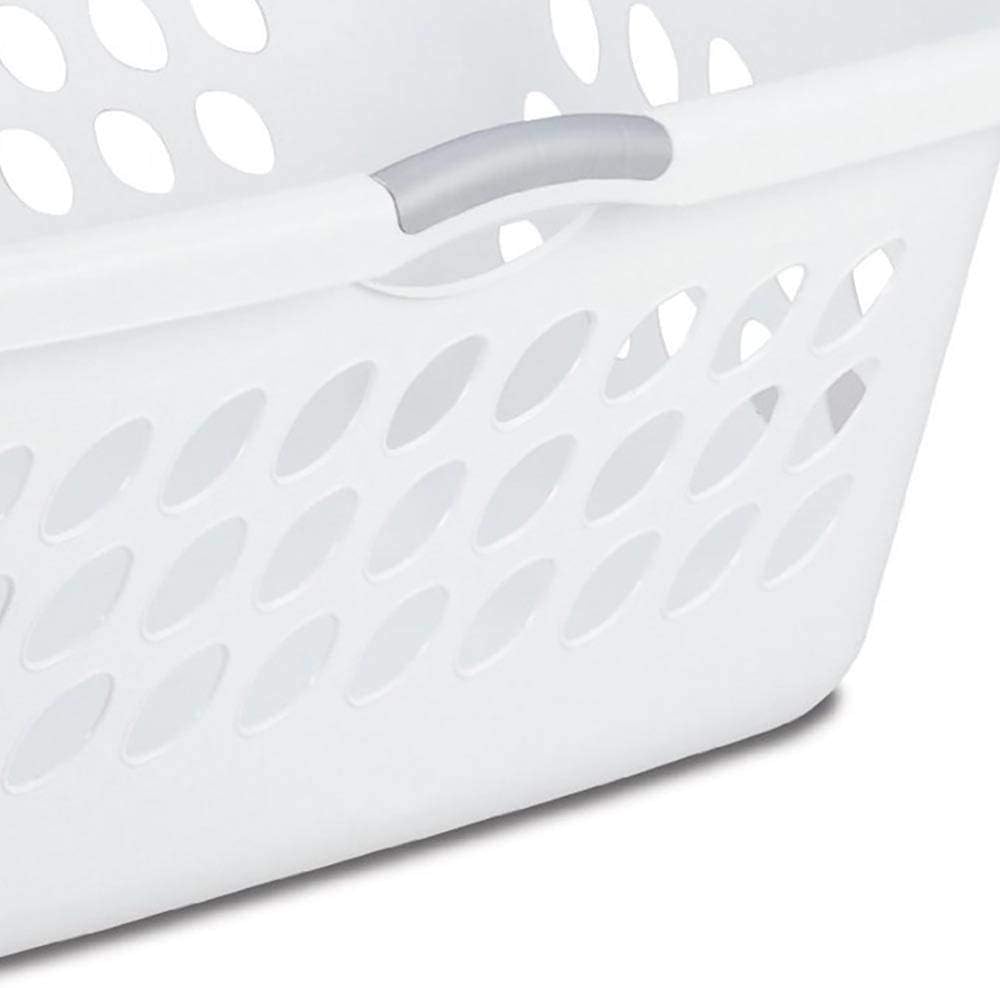 Sterilite Ultra Laundry Basket - Durable White Design with Comfortable Titanium Handles