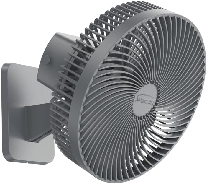 Shinebella 10-Inch Oscillating Wall Fan - Portable Remote-Controlled Fan with 90° Oscillation, 4 Speeds, Grey