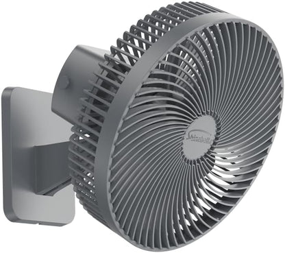 Shinebella 10-Inch Oscillating Wall Fan - Portable Remote-Controlled Fan with 90° Oscillation, 4 Speeds, Grey