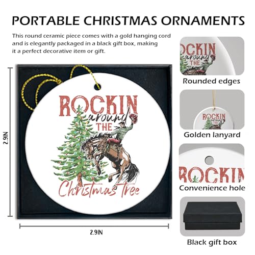 Cowboy Christmas Ornaments - Western Holiday Decor for Tree - Social Work4